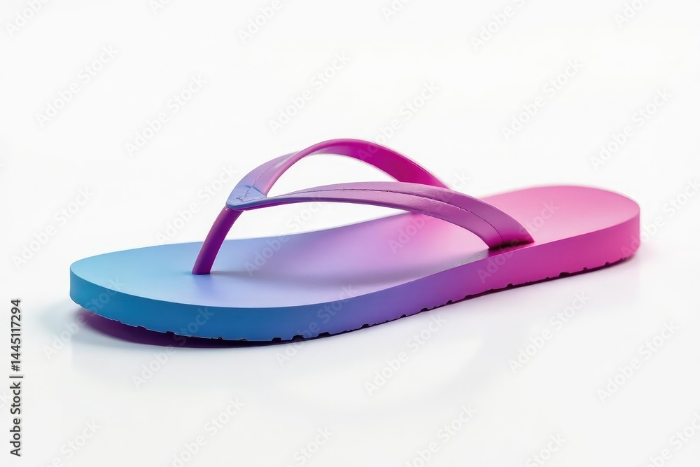 A single flip-flop isolated on pure white background , vacation, footwear A single flip-flop isolated on pure white background , vacation, footwear