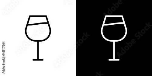 Wine glass icon vector, illustration logo template in trendy style