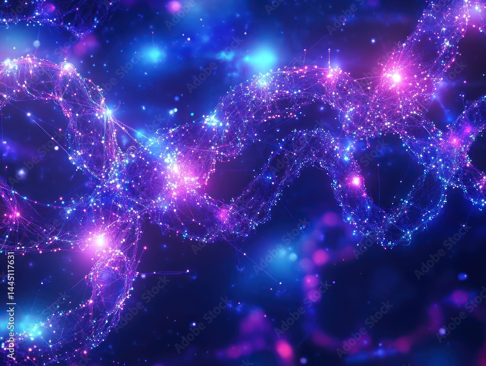Artificial Intelligence conceptual background, intricate digital brain formed by glowing circuits and neural pathways