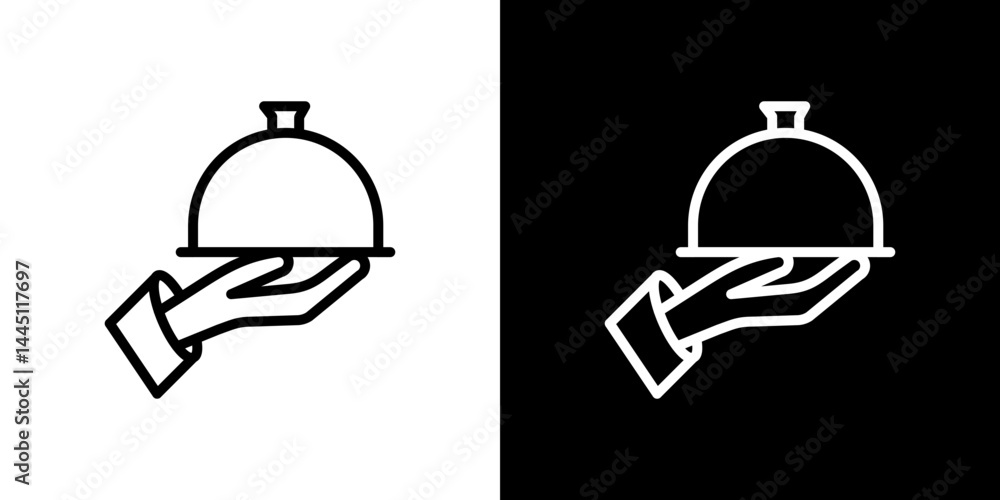 Fototapeta premium Hand holding tray icon vector, illustration logo template in trendy style