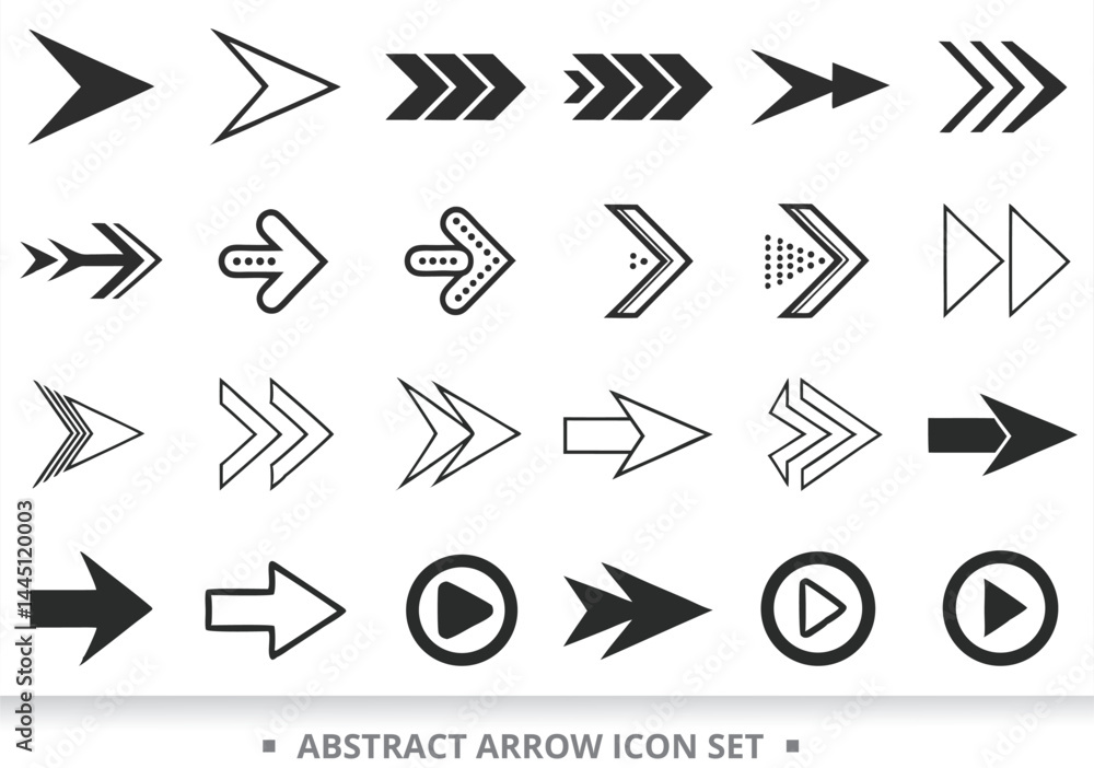 Abstract Arrow Icon Set for Directional Navigation, Business, Ecommerce, Finance, Accounting. Big Set Icons Collection. Abstract Arrow Icon Set for Directional Navigation, Business, Ecommerce, Finance, Accounting. Big Set Icons Collection.