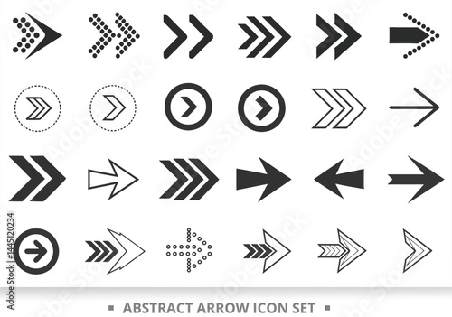 Abstract Arrow Icon Set for Directional Navigation