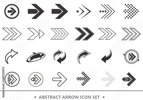 Abstract Arrow Icon Set for Navigation and Interface Design