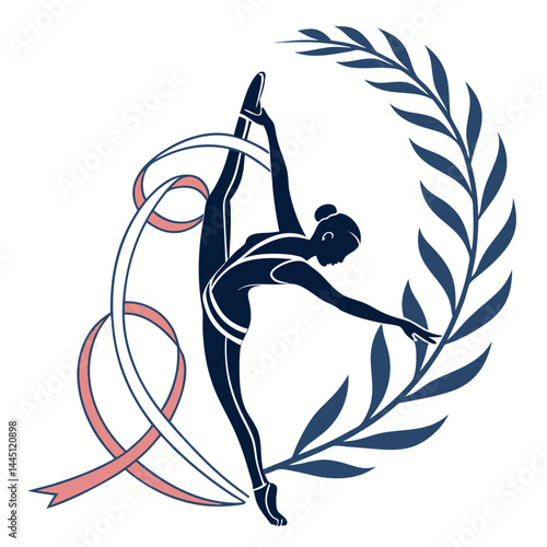 vector illustration of a rhythmic gymnastics logo