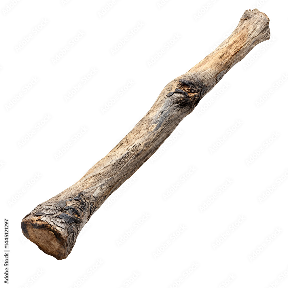 Old weathered wooden branch isolated on black background Old weathered wooden branch isolated on black background