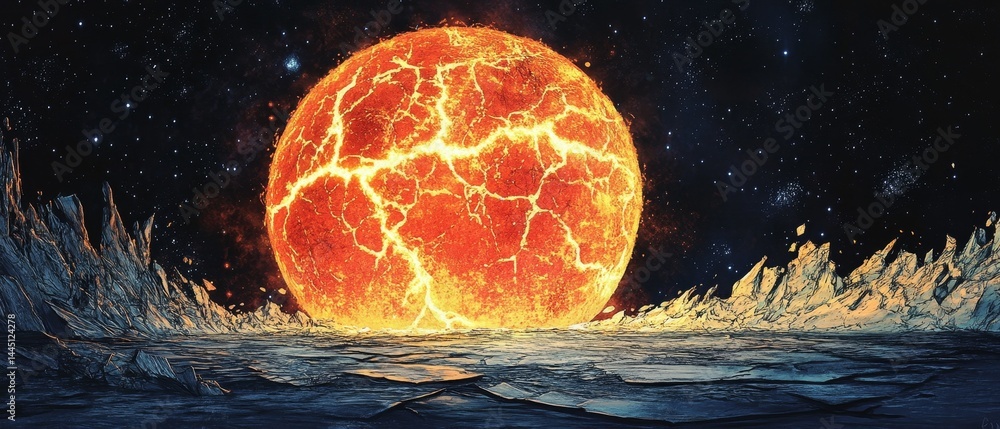 A large orange ball with a hole in the middle is floating in the ocean