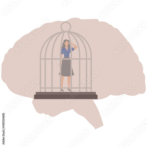 Mind prison psychological concept