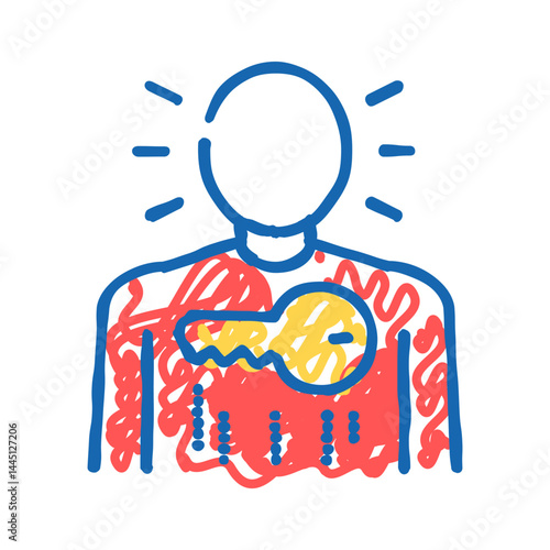 key for human communication icon doodle illustration