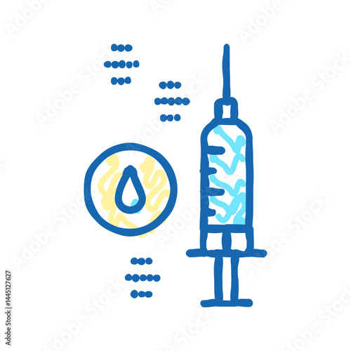 injection anesthesia icon doodle illustration