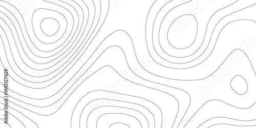 Abstract topographic contours map background. Topographic map geographic mountain relief abstract lines background. Topography and geography map grid abstract backdrop, Luxury black abstract line art.