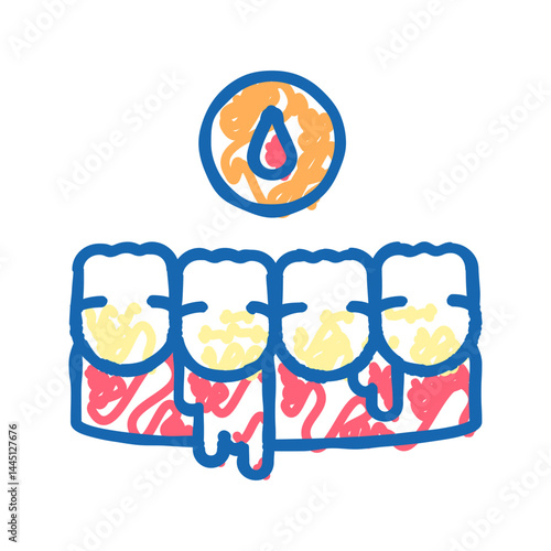 bleeding gums icon doodle illustration