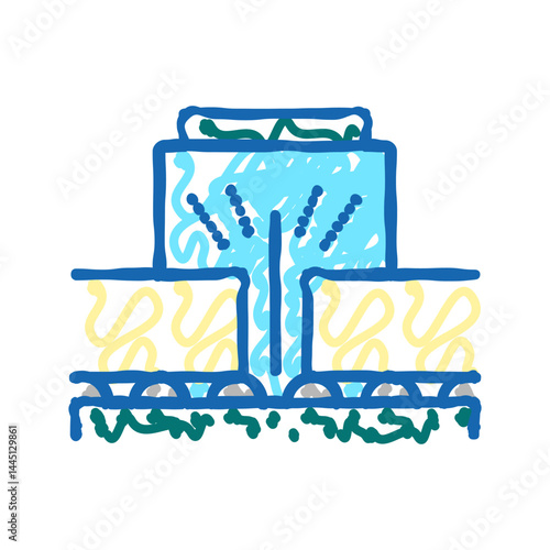 cut machine plywood factory icon doodle illustration