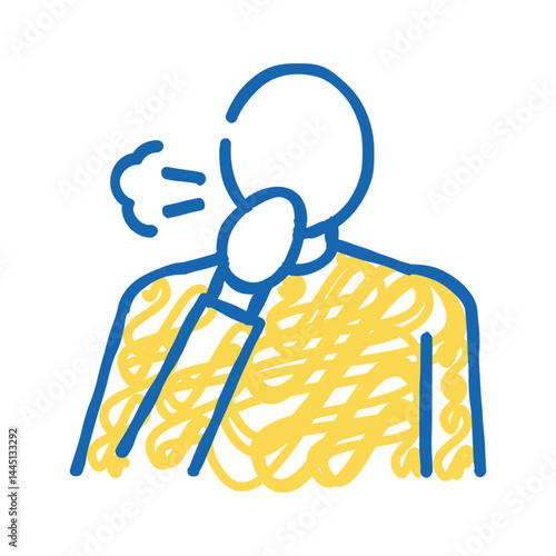 human cough icon doodle illustration