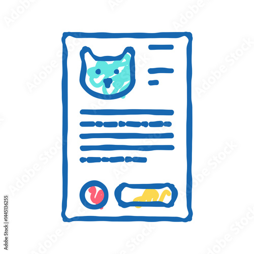 cat medical document icon doodle illustration