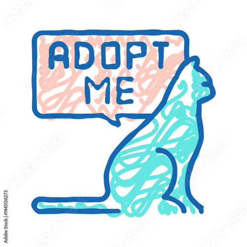 cat talk adopt me icon doodle illustration