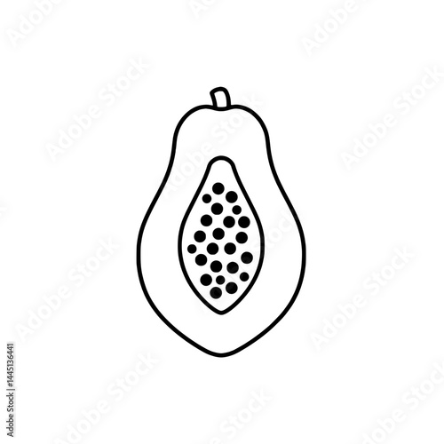 A papaya icon representing the concepts of exotic fruits and tropical cuisine