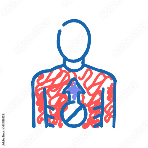 anorexia psychological disease icon doodle illustration