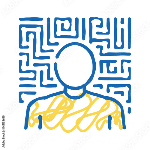 hallucinations psychological problems icon doodle illustration