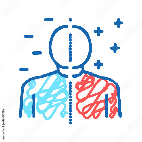 bipolar disorder icon doodle illustration