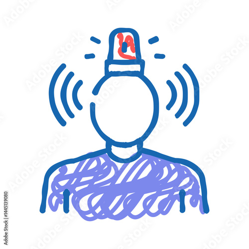 stress psychological problems icon doodle illustration