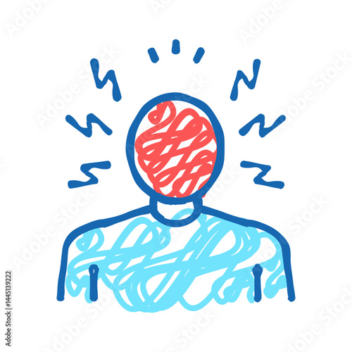 anger psychological problems icon doodle illustration