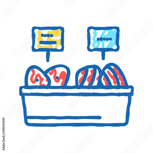 tuna fish meat in container icon doodle illustration