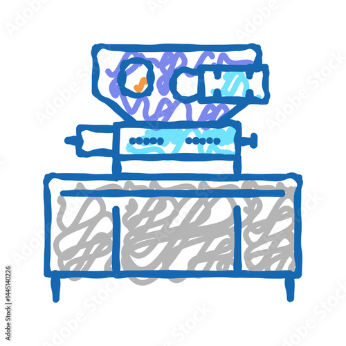 chocolate manufacturing equipment icon doodle illustration