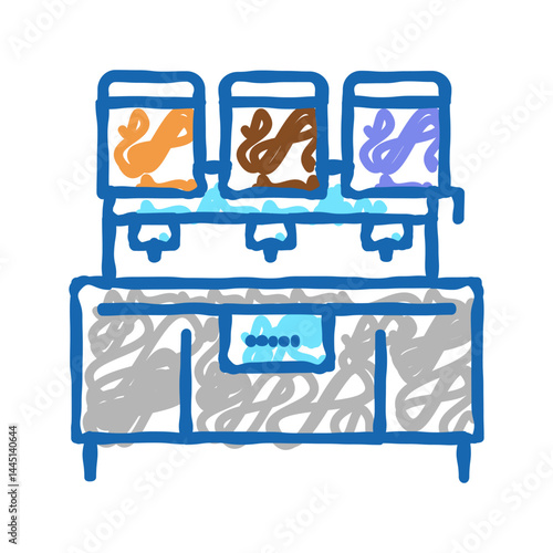 chocolate filling machine icon doodle illustration
