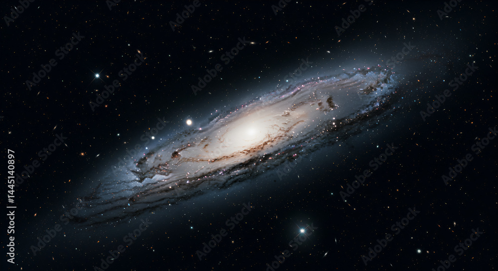 Spiral galaxy in deep space. Vast cosmic expanse Spiral galaxy in deep space. Vast cosmic expanse