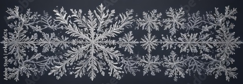 Elegant vector snowflake border, intricate design  , art, snowflake, pattern