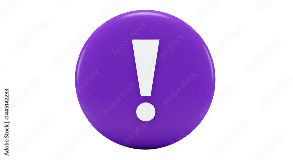 Isolated Purple Exclamation Mark Button Isolated Purple Exclamation Mark Button