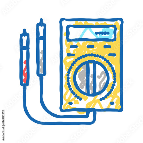 ammeter tool icon doodle illustration