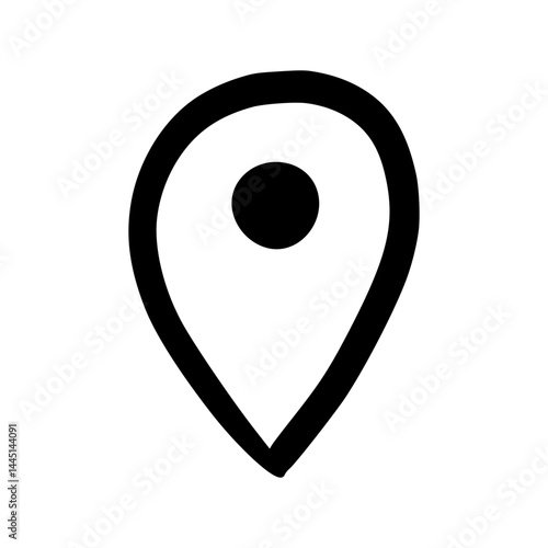 Free Download Hand Drawn Map Location Pin. Doodle Style Vector Navigation Point Icon. Perfect for maps, travel blogs, mobile apps, navigation interfaces, posters, infographics, creative design projects. - GFXLoad