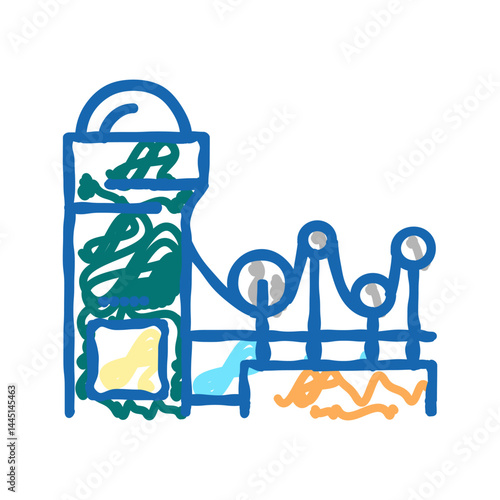 paper making system icon doodle illustration