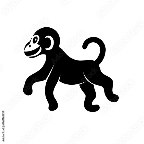 outline of monkey vector on white background