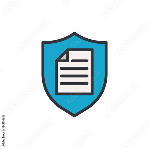 File security colored icons, minimalist vector illustration ,simple transparent graphic element .Isolated on white background