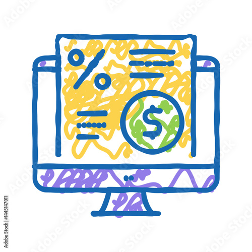 electronic investment agreement color icon vector isolated illustration