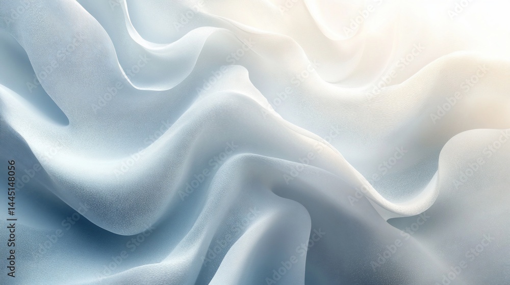 Ethereal fabric waves gently kissed by light, creating a smooth texture Ethereal fabric waves gently kissed by light, creating a smooth texture