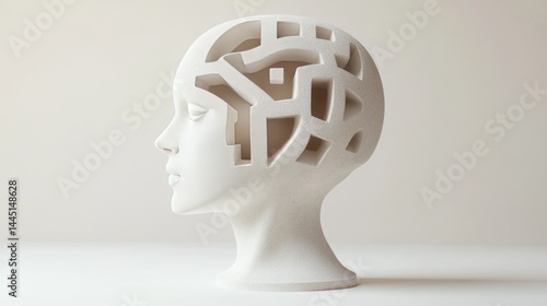 Open Mind Abstract Head Sculpture with Minimalist Design.
