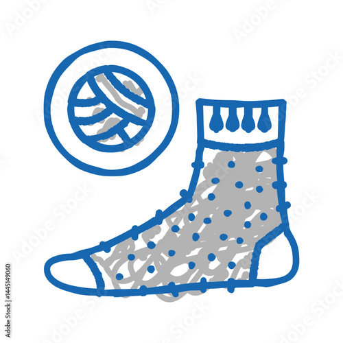 wool material sock color icon vector isolated illustration