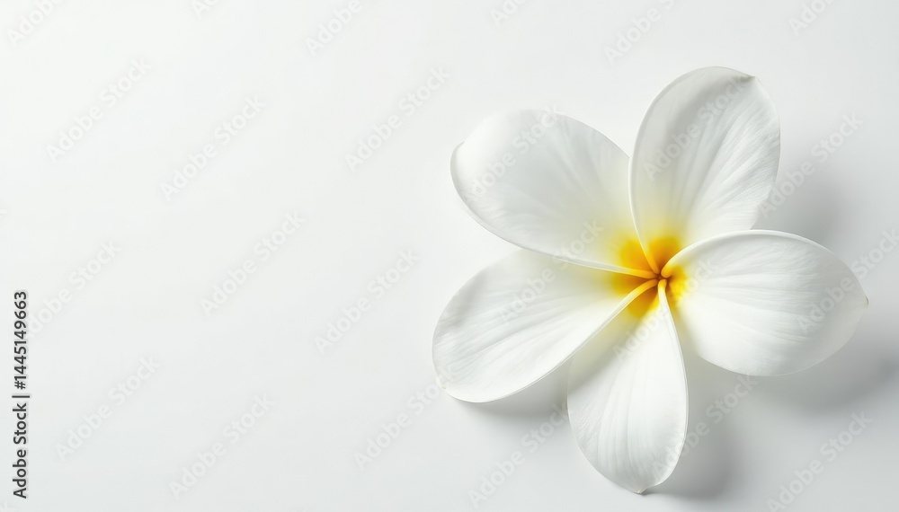Fototapeta premium Close-up of pristine white flower petals on pure white backdrop, texture, purity, wedding