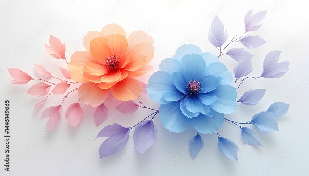 Fototapeta premium bouquet of flowers on white background