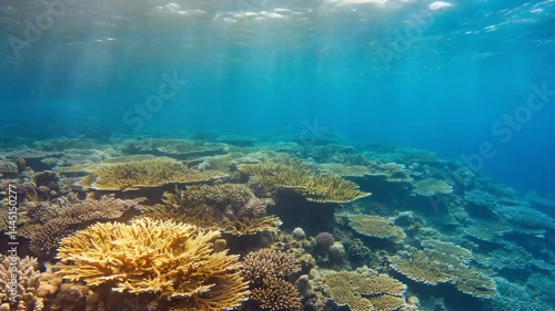 coral reef and diver