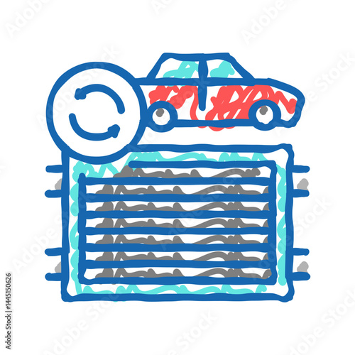 radiator replacement color icon vector isolated illustration