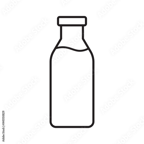 Bottle line icon. Milk bottle line icon. Milk jar icon.