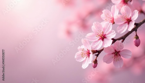 Delicate pink sakura blossoms, soft pastel background, sakura, illustration, pattern