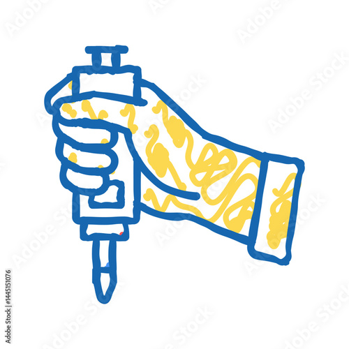 hand holding chemical tool color icon vector isolated illustration