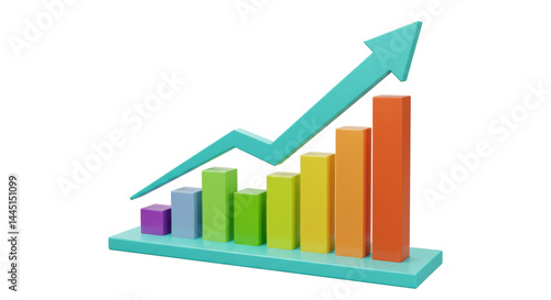 Free Download Isolated Bar Chart with Arrow Growing - GFXLoad
