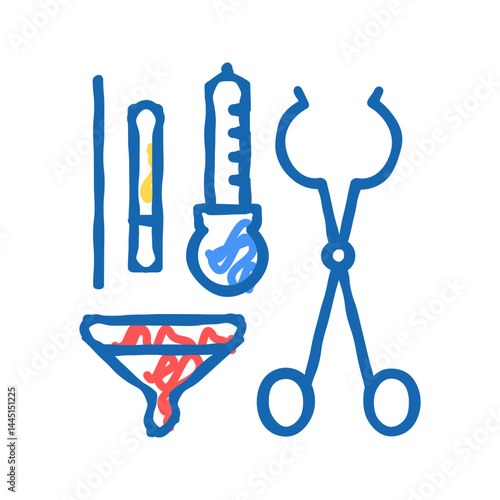 funel tongs dropper tools color icon vector isolated illustration