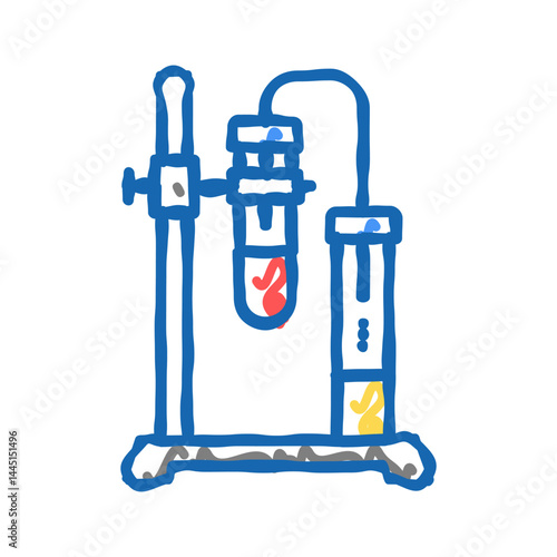 stand and clamp with tube color icon vector isolated illustration